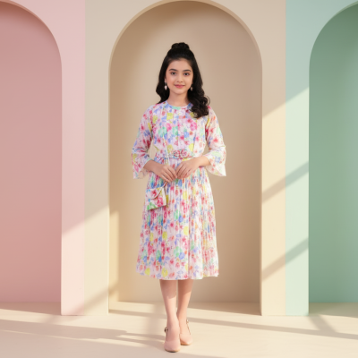 Blossom Breeze Floral Dress – Pastel Perfection
