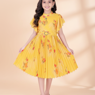 Sunshine Bloom Pleated Dress
