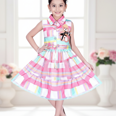 Candy Stripes Midi Dress for Girls
