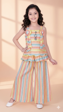 Rainbow Bliss Girls Plazzo Set