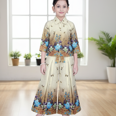 Floral Elegance Girls’ Co-Ord Set