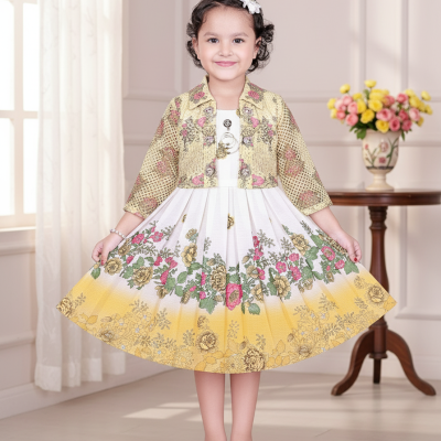 Golden Blossom Princess Dress for Girls