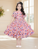 Pink Polka Princess Pleated Dress