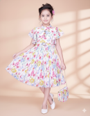 Floral Bliss Pleated Midi Dress for Girls