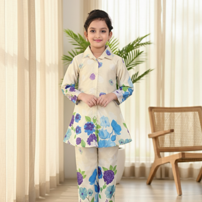 Blue Blossom Girls’ Floral Co-Ord Set
