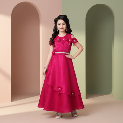 Princess Bloom Party Gown – Fuchsia Fantasy